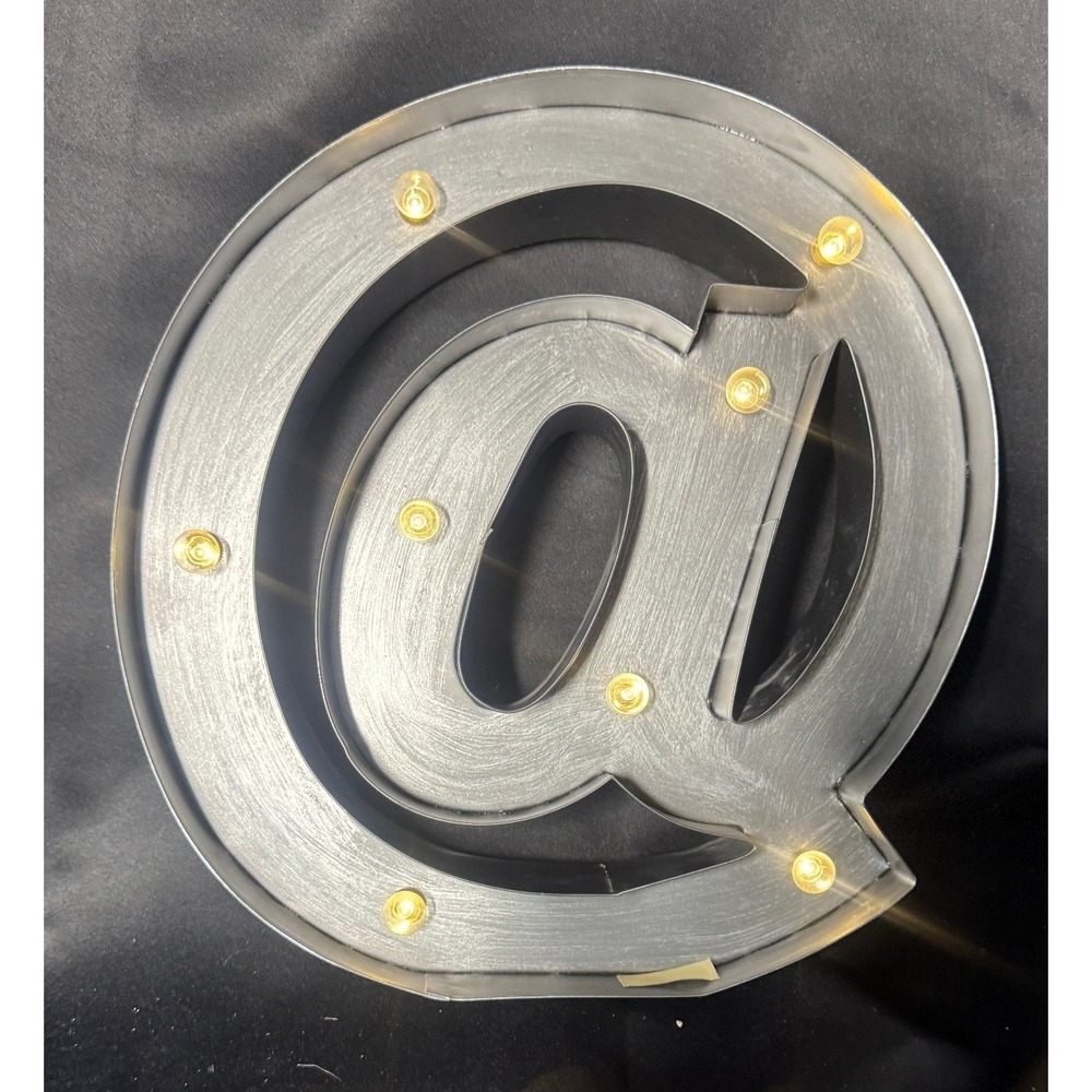 Galvanized Metal Marquee Light At Symbol @ Sign Battery Operated Industrial Sign